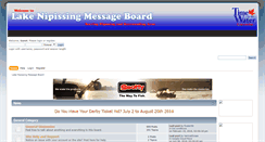 Desktop Screenshot of lakenipissingmessageboard.com